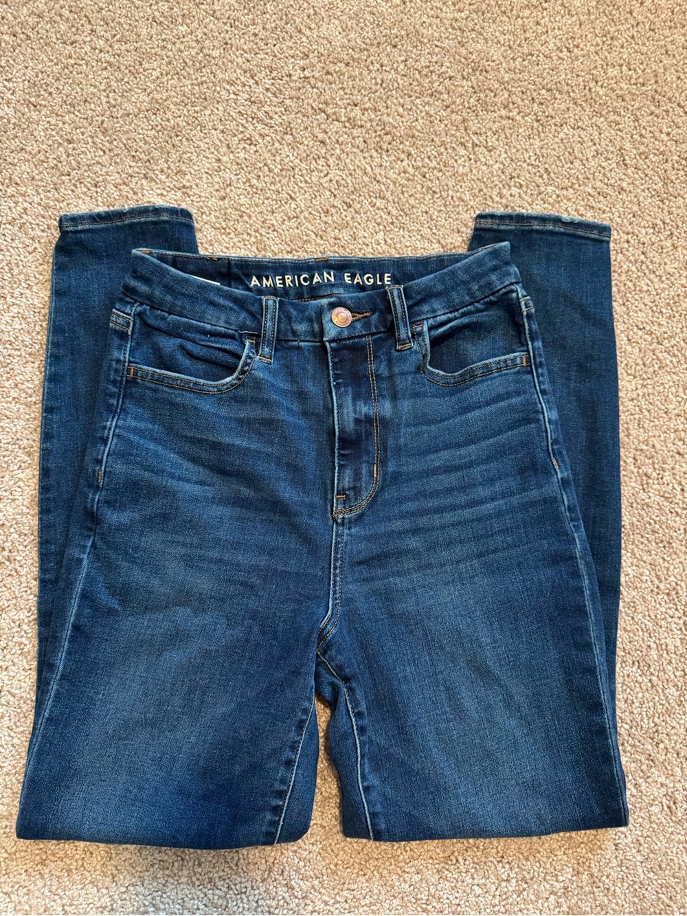 American Eagle Outfitters Women's Dark Indigo Super High-Rise Jeggings
